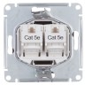 Розетка двойная компьютерная RJ-45+RJ-45 5E