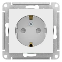 Розетка Schneider Electric Atlasdesign,со шшторками, с заземлением, 