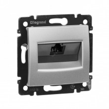 Розетка RJ-45 Legrand Valena Classic UTP одиночная, на винтах, алюминий 770238