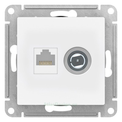 Розетка компьютерная RJ45+РозеткаTV, категория 5Е Schneider Electric Atlasdesign