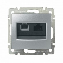 Розетка RJ-11+RJ-45 Legrand Valena Classic алюминий 770280