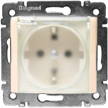 Розетка силовая Legrand Valena Classic 2K+3 IP44 с крышкой, с защитными шторками, слоновая кость 774120