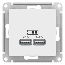 Зарядные устройства USB РОЗЕТКА, 5В, 1 порт x 2,1 А, 2 порта х 1,05 А Schneider Electric Atlasdesign