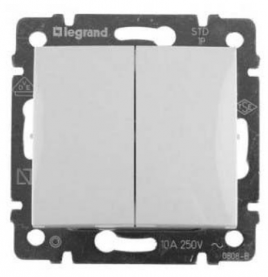 Кнопка двухклавишная Legrand Valena Classic белая 774218