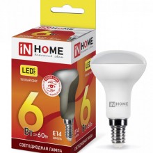 6Вт 3000К Е14 лампа светодиодная IN HOME LED-R50-VC 230В 525Лм