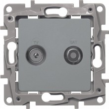 Розетка TV-SAT Legrand Etika двухкабельная, алюминий 672457