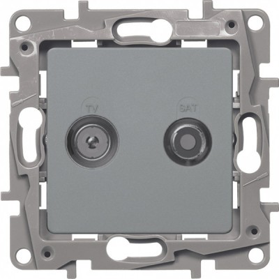 Розетка TV-SAT Legrand Etika двухкабельная, алюминий 672457