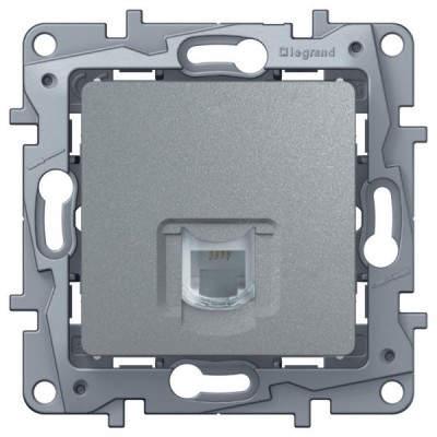 Розетка телефонная Legrand Etika RJ-11, 1 выход, алюминий 672440