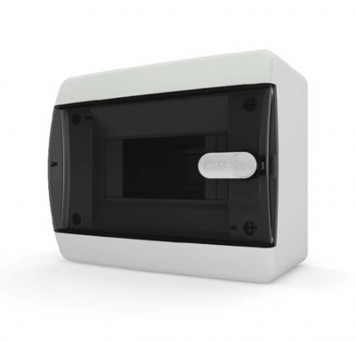 Щит накладной Tekfor IP41 6М прозрачная черная дверь