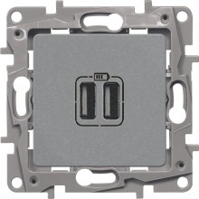 Зарядное устройство Legrand Etika алюминий 672494
