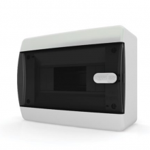 Щит накладной Tekfor IP41 8М прозрачная черная дверь