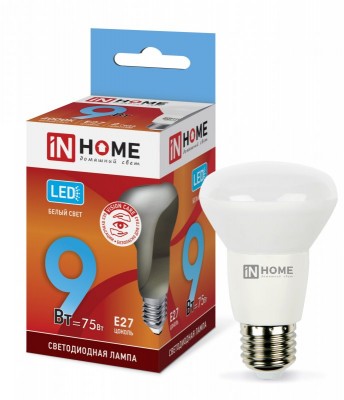 9Вт 4000К Е27 лампа светодиодная IN HOME LED-R63-VC 230В 810Лм в