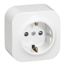 Розетка силовая Legrand Quteo 2К+З без шторок, белая