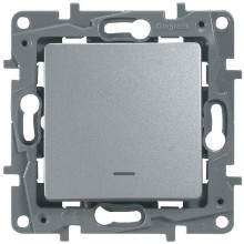 Переключатель одноклавишный Legrand Etika с подсветкой, алюминий 672415