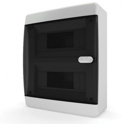 Щит накладной Tekfor IP41 18М прозрачная черная дверь