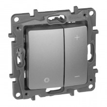 Светорегулятор Legrand Etika кнопочный 400 Вт, алюминий 672418