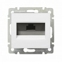 Розетка RJ-45 Legrand Valena Classic одиночная, с захватами, белая 774230