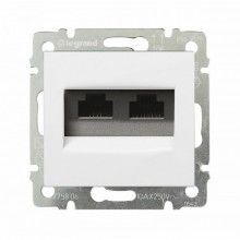 Розетка RJ-45 Legrand Valena Classic двойная, с захватами, белая 774231