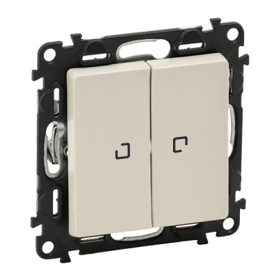 Переключатель двухклавишный Legrand Valena Life с подсветкой, слоновая кость 752509