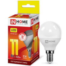 11Вт 3000К Е14 лампа светодиодная IN HOME LED-ШАР-VC 230В 990Лм