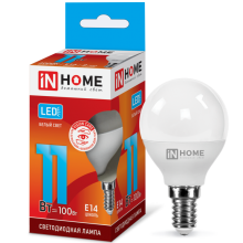 11Вт 4000К Е14 лампа светодиодная IN HOME LED-ШАР-VC 230В 990Лм
