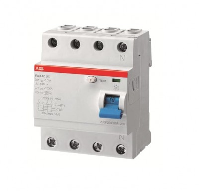 F204 0,1-100мА AC-40 УЗО четырехполюсный ABB