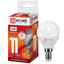 11Вт 6500К Е14 лампа светодиодная IN HOME LED-ШАР-VC 230В 990Лм