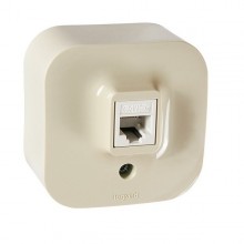 Розетка RJ-45 Legrand Quteo одиночная, кат. 5е, слоновая кость