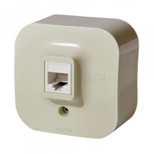 Розетка телефонная Legrand Quteo RJ-11, слоновая кость