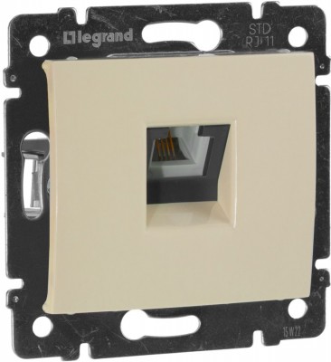 Розетка телефонная Legrand Valena Classic RJ-11, 4 контакта, 1 выход, слоновая кость 774338