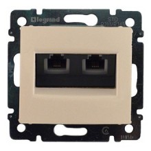 Розетка телефонная Legrand Valena Classic RJ-11, 4 контакта, 2 выхода, слоновая кость 774339