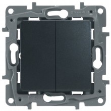 Выключатель двухклавишный Legrand Etika антрацит 672602