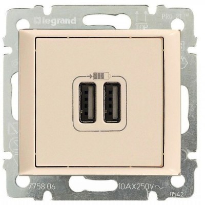 Зарядное устройство Legrand Valena Classic 1500 мА слоновая кость 774170