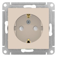 Розетка Schneider Electric Atlasdesign,со шшторками, с заземлением,