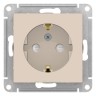 Розетка Schneider Electric Atlasdesign,со шшторками, с заземлением,