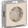 Розетка Schneider Electric Atlasdesign,со шшторками, с заземлением,