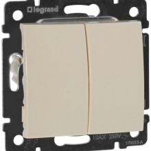 Переключатель двухклавишный Legrand Valena Classic слоновая кость 774308