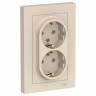 Розетка двухместная с рамкой Schneider Electric Atlasdesign, с заземлением,