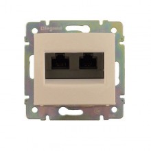Розетка RJ-45 Legrand Valena Classic двойная, с захватами, слоновая кость 774131