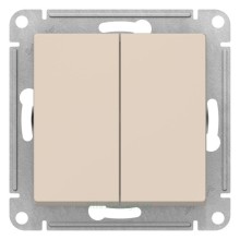 Переключатель 2-клавишный Schneider Electric Atlasdesign бежевый