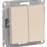 Переключатель 2-клавишный Schneider Electric Atlasdesign бежевый