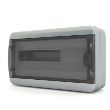 Щит навесной Tekfor IP65 18М прозрачная черная дверь