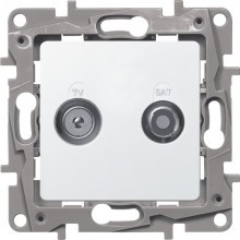 Розетка TV-SAT Legrand Etika двухкабельная, белая 672257