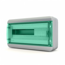 Щит навесной Tekfor IP65 18М прозрачная зеленая дверь