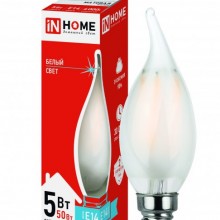 5Вт 4000К Е14 лампа светодиодная IN HOME LED-СВЕЧА НА ВЕТРУ-deco 230В 450Лм матовая