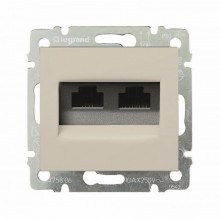 Розетка RJ-45 Legrand Valena Classic UTP двойная, на винтах, слоновая кость 774139