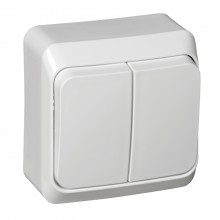 Выключатель двухклавишный Schneider Electric Этюд белый