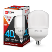 40Вт 4000К Е27 лампа светодиодная IN HOME LED-HP-PRO 230В с адаптером E40 3600Лм
