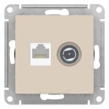 Розетка компьютерная RJ45+РозеткаTV, категория 5Е Schneider Electric Atlasdesign
