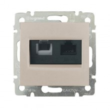 Розетка RJ-11+RJ-45 Legrand Valena Classic слоновая кость 774180